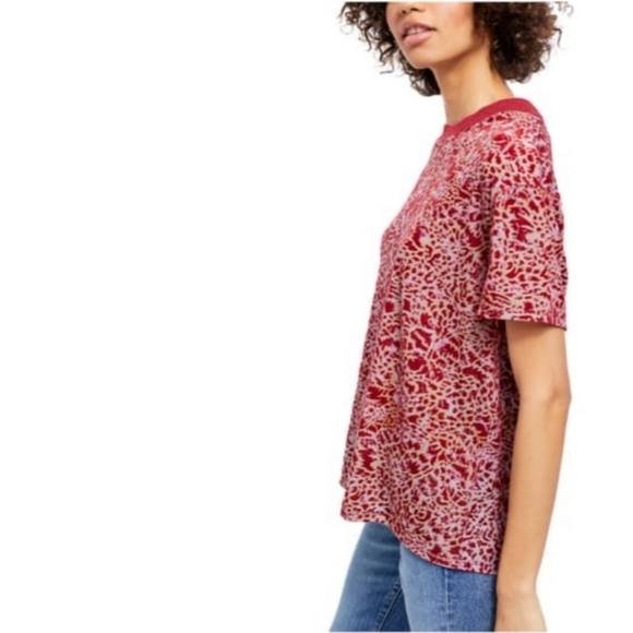 Free People Animal Print Burnout Tee - Picture 2 of 5